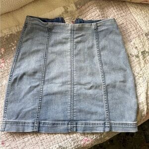 FP Movement by Free People Light Blue Denim Pencil Skirt
